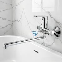Robinet de douche mural pour salle de bain d'hôtel, design moderne, monocommande, en alliage de zinc poli, avec filtre en céramique