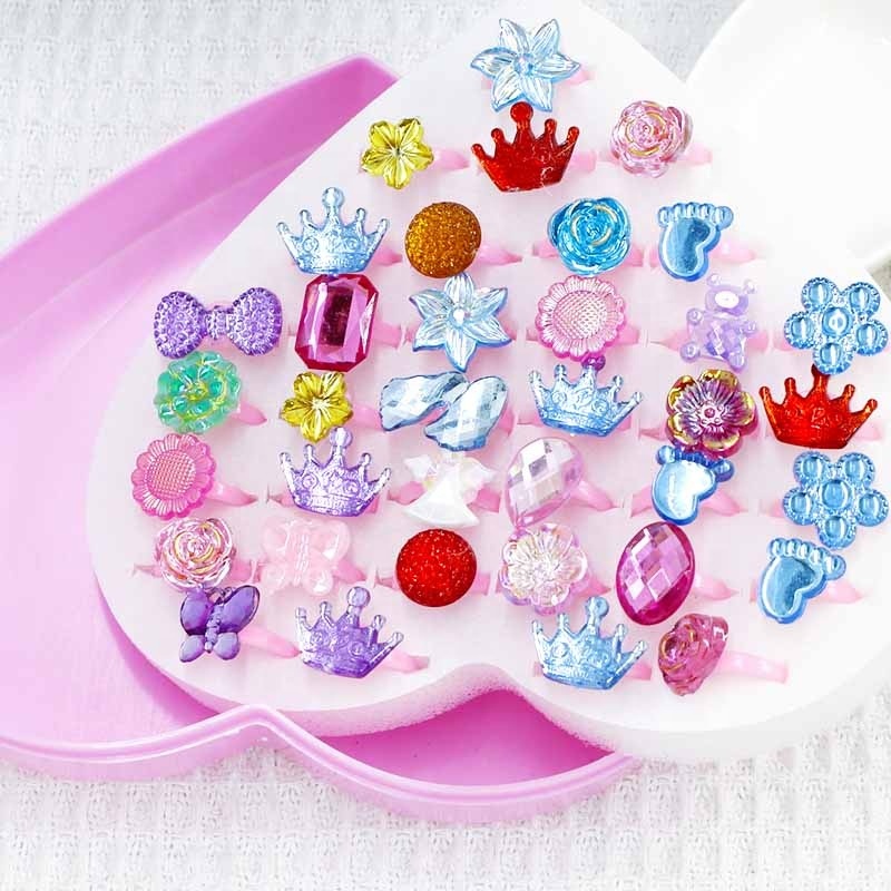 36 Bagues Pour Enfants – Coffret Bijou Pour Fille – Alliance Colorée En Alliage – Cadeau Petite Fille Dès 6 Ans