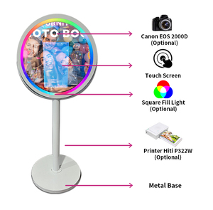 Nouveau selfie rond magique beauté miroir écran tactile led cadre Portable miroir photobooth avec caméra et imprimante kiosque pour événement - Product Image 2