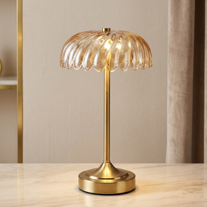 Lampe de <span class=keywords><strong>Table</strong></span> Décorative de Luxe Atmosphérique en Verre, Sans Fil, à Commande Tactile, Rechargeable et Portable, avec Base en Métal, Idéale pour Restaurant - Product Image 6