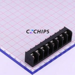 DBT50B-9.5-8P-BK-P Barrier Terminal Block Through hole Component (THT),P=9.5mm Connector Three Sides 9.5mm 1x8P Edge Pin - Product Image 1