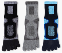 Chaussettes de sport pour hommes à 5 doigts - Tricotées en coton respirant avec broderie de logo personnalisée, idéales pour le printemps, le yoga et les activités sportives