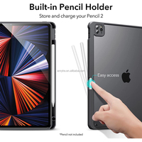 Étui pour iPad Air 13 pouces Pro 12,9'' 2022/2021/2020/2018, magnétique, détachable, antichoc, étanche, acrylique + cuir PU, coque arrière