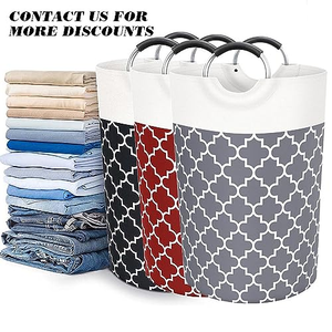 Dirty Garment Foldable Collapsible Bathroom <b>Bag</b> Toy <b>Storage</b> Hamper Fabric Washing Clothes <b>Laundry</b> Basket <b>Bag</b> - Product Image 2
