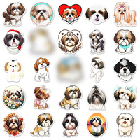 50 pièces ventes d'usine dessin animé personnalisé Animal Kawaii chien Shih Tzu autocollant pour ordinateur portable tasse Journal autocollant