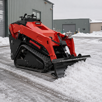 Lame à neige hydraulique multicolore pour mini-chargeuse compacte, adaptée aux engins de 0,8 à 3 tonnes