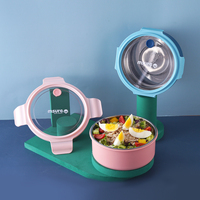 Boîte à lunch pour étudiants, compatible micro-ondes, en acier inoxydable 304 de qualité alimentaire, isolation thermique, couvercle hermétique, 1,1 L, durable