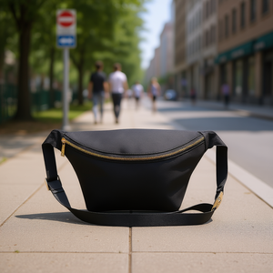 Sac banane unisexe classique en nylon OEM/ODM, forme carrée, fermeture éclair, étanche, pour voyage et usage quotidien en extérieur, 28x7x18 cm - Product Image 2