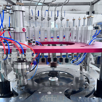 Ligne de remplissage électrique automatique WJER-80 BOV contrôlée par PLC pour applications chimiques et cosmétiques avec têtes de nettoyage de soupapes