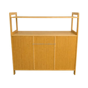 Meuble de <span class=keywords><strong>rangement</strong></span> en bambou Workday Neat SYT pour bureau à domicile, organisateur de zone latérale avec porte à lattes pour dossiers d'angle - Product Image 5