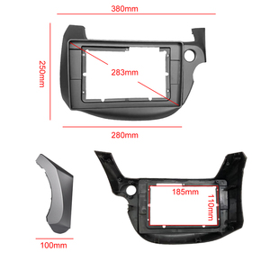 Podofo 10.1 pouces Double Din Cadre de tableau de bord pour autoradio Kit de cadre en plastique ABS pour Honda Fit 2008 Autoradio - Product Image 5