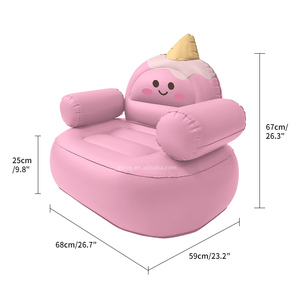 <span class=keywords><strong>Fauteuil</strong></span> Gonflable Enfants Motif Crème Glacée, Siège Souple de Jeu, Chaise Longue Gonflable pour Garçons et Filles - Product Image 5