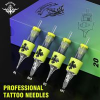 Aiguilles de tatouage Tuffking TNC-027 intégrées, premium, recouvertes de caoutchouc, modèles assortis, jetables, 50 pièces pour traçage et ombrage
