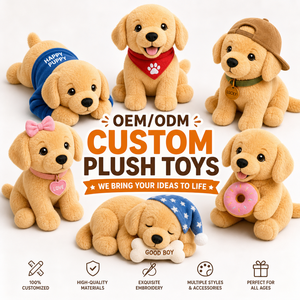 Fabricant de jouets en peluche personnalisés avec logo, <span class=keywords><strong>chiot</strong></span> <span class=keywords><strong>Golden</strong></span> <span class=keywords><strong>Retriever</strong></span>, cadeau de Noël, design sur mesure, jouet en peluche, jouet doux, OEM ODM, marque - Product Image 3