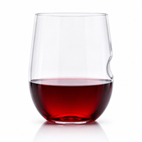 Verres à vin sans pied en plastique 12oz, transparents comme du cristal, en PET incassable, sans BPA, avec logo personnalisé, vente en gros pour fêtes et bars