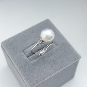Base para Anillo de Plata S925, Accesorios para Perlas DIY, Anillo de Moda con Cuentas Redondas de 11-13 mm, Joyería de Diamantes 10071 - Product Image 1