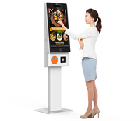 Kiosque de commande automatique à écran tactile LIEN 23,8 pouces pour la restauration rapide avec SDK, sur pied, pour restaurants, système d'exploitation Android/Windows