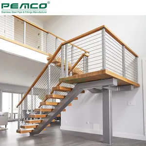 China Factory Customized Modern Indoor Steel Floating Staircase Price Stair Design