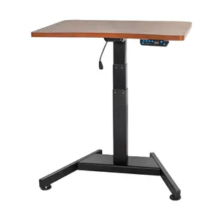 Single leg motorized electric height adjustable table one leg laptop desk home office computer standing desk