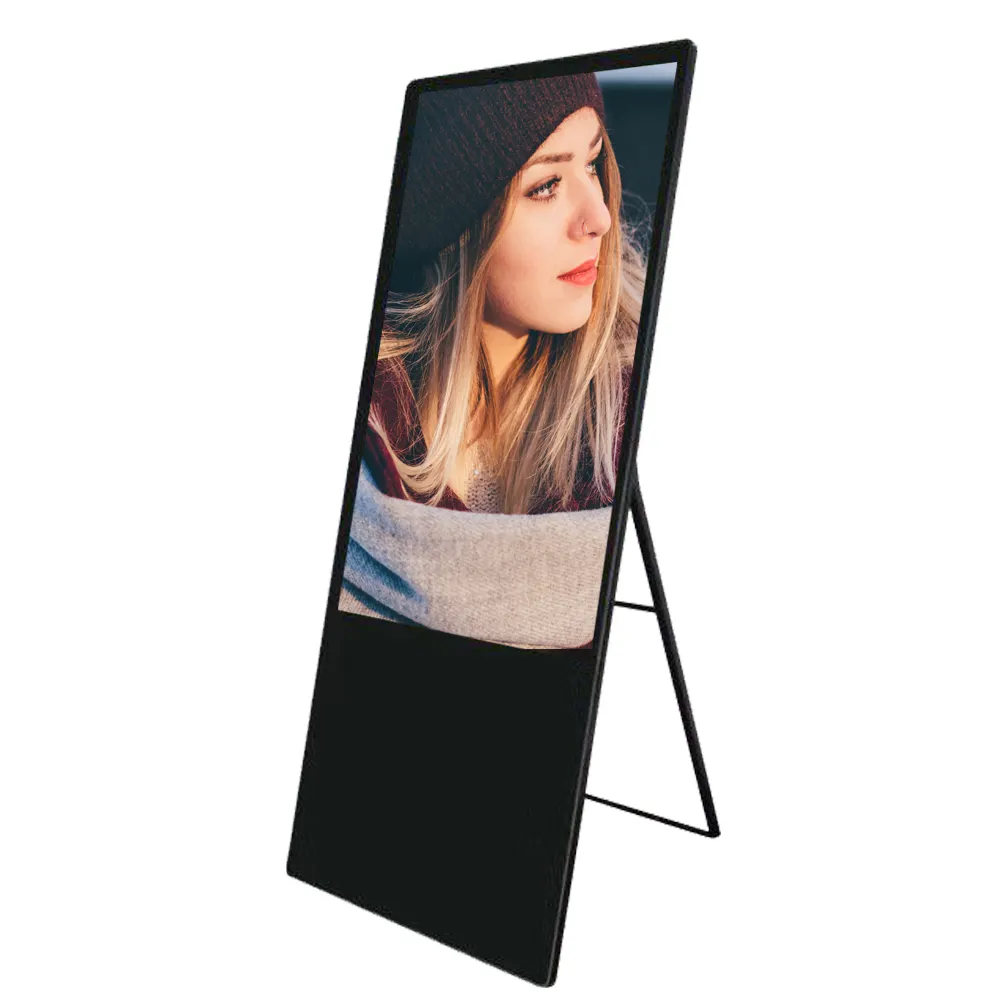 Portable Mobile Digital Signage LCD Screen Advertising Display Foldable Portable Digital Poster For Shopping Mall/Store