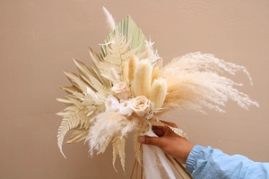 Produit en vogue, queue de lapin de rose conservée, bouquet de <span class=keywords><strong>fleurs</strong></span> séchées d'eucalyptus en cuivre - Product Image 4