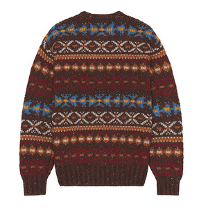 Suéter de <span class=keywords><strong>Punto</strong></span> Nórdico para <span class=keywords><strong>Hombre</strong></span>, <span class=keywords><strong>Jersey</strong></span> de Cuello Redondo de Lana Gruesa con Patrón Geométrico de Copos de Nieve, Suéter Abrigado de Invierno - Product Image 2