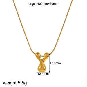 Collier en acier inoxydable de style européen et américain, design personnalisé, luxe discret, en acier titane plaqué or 18 carats - Product Image 4