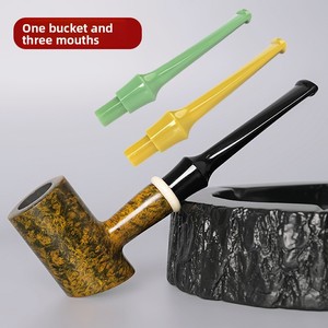 Cazoleta Premium de Madera de Boj Tipo Curvo Clásico para Fumar en Seco, con Filtro de Carbón Activado de 9mm, Boquilla de Acrílico Colorida, Portátil - Product Image 1