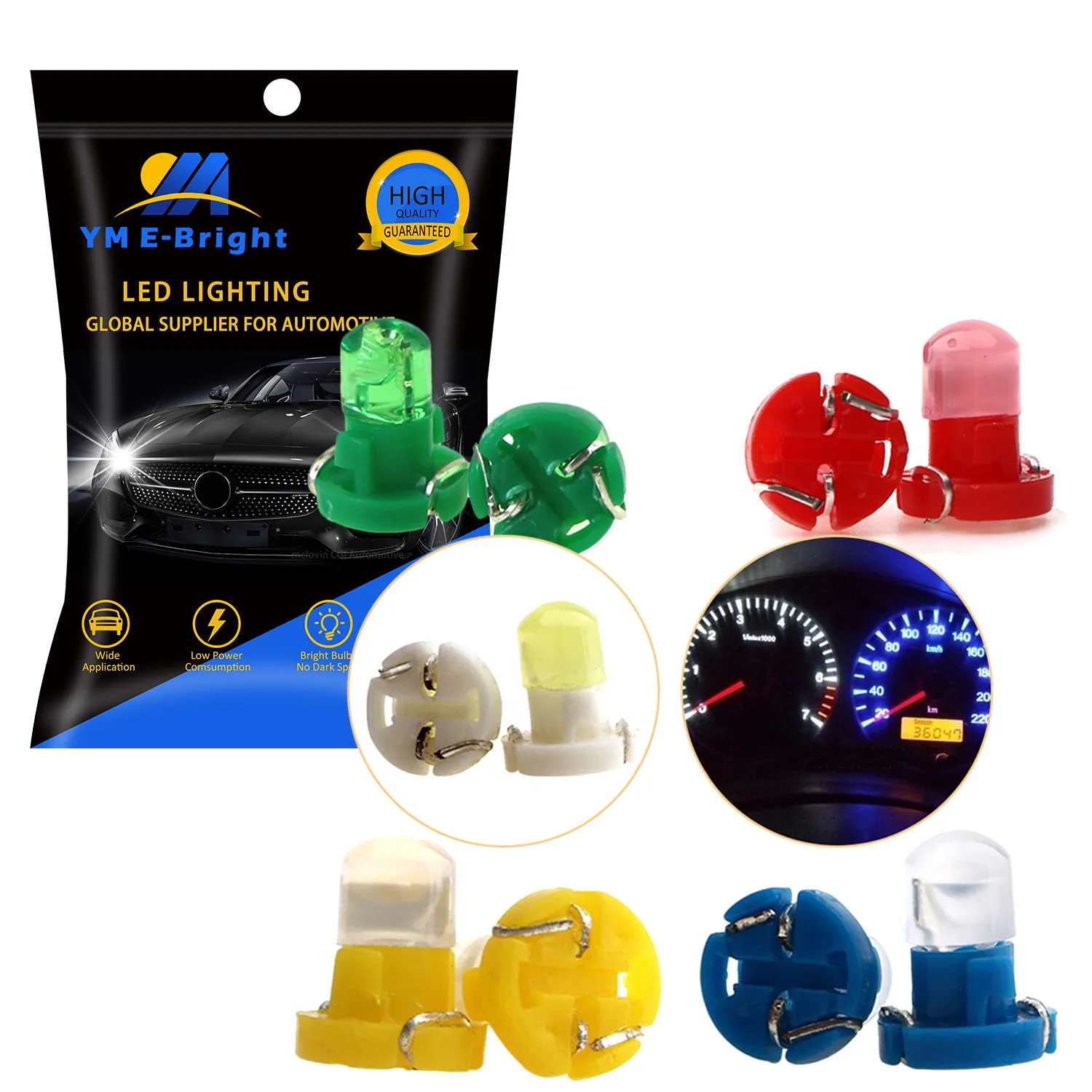 Gratis ongkos kirim bohlam lampu dasbor Led 8mm Wedge untuk kendaraan mobil instrumen Cluster Gauge lampu 12V bohlam indikator pengganti