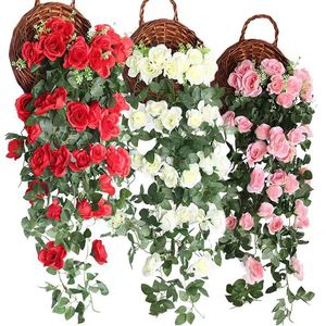 Artificial <strong>Hanging</strong> Rose Vines Bulk 3 3Ft Rose Garlands for Wedding Backdrop Outdoor Wall Decor Wholesale - Product Image 1