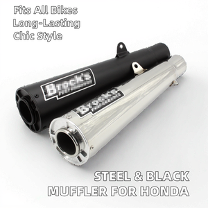 Brock Moto 消音器通用钢制黑色排气管适用于本田 CB300R <span class=keywords><strong>CM300</strong></span> CB300 CB400 CBR650 CB650F 全新状态 - Product Image 2