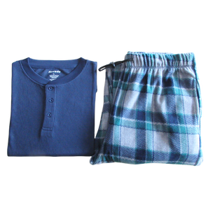Vente en gros pyjamas d'hiver pour hommes chemises HENLEY thermiques à manches longues de haute qualité et pantalons en <span class=keywords><strong>polaire</strong></span> imprimée ensembles 2 pièces pour hommes - Product Image 5