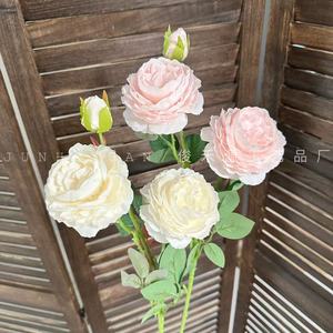 Fleur artificielle de pivoine Junheyuan, branche unique, décoration de mariage, accessoires pour la maison - Product Image 1