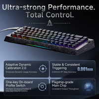 Clavier filaire à interrupteurs magnétiques Ajazz AK680 V3 68% avec coque en fibre de carbone texturée et cinq couches de rembourrage insonorisant