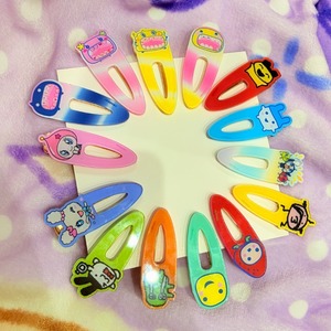 Pince à cheveux en acrylique Tamagotchi Goutte <span class=keywords><strong>d</strong></span>'eau, pince bec de canard, motif dessin animé mignon pour étudiant, pince latérale pour frange en forme de cœur, unisexe, jouet, Japon, maternité - Product Image 3