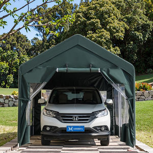 Abri d'auto extérieur personnalisable Gazebo Auvent Tente moderne et imperméable avec cadre en métal et <span class=keywords><strong>bois</strong></span> traité sous pression Style naturel - Product Image 3