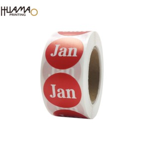 สติกเกอร์ม้วนแบบวงกลมพิมพ์ลายตามสั่งของ Huamao ฉลากกันน้ำแบบติดเองสำหรับบันทึกสินค้าคงคลัง ป้ายวันที่ ป้ายรหัสเดือนมกราคม-ธันวาคม - Product Image 6
