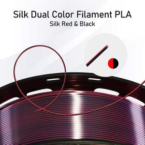 Fil PLA Soie Bicolore Brillant Rouge et Noir 1,75 mm 1KG – Nouvelle Version pour Imprimantes 3D – Prise en Charge des Tiges Plastiques - Product Image 6