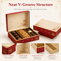 Coffret Cadeau Exclusif Personnalisé Premium pour Noël – Boîte Cadeau en Papier Raffiné pour Emballage de Chocolats et Biscuits de Noël