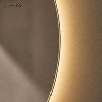 Miroir mural irrégulier rétroéclairé, miroir de salle de bain LED asymétrique en forme de D pour hôtel, salle de bain, décoration de salon