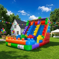 Château gonflable commercial avec toboggan sec et structure de saut pour enfants