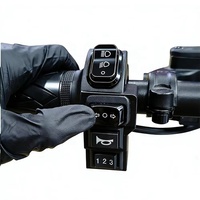 Interrupteur de phare de vélo électrique 4 en 1, avec clignotant et commande de klaxon, connecteur SM à 9 broches pour guidon de 22mm, câble de 170cm, 1 pièce