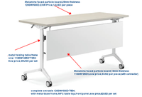 Table de réunion de bureau moderne pliable avec roulettes, bureau de formation pliable
