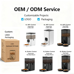 OEM 6L 자동 고양이 급식기 두 마리 고양이용 스테인리스 스틸 그릇 LCD 디스플레이 USB 충전 메모리 기능 스마트 펫 급식기 - Product Image 6