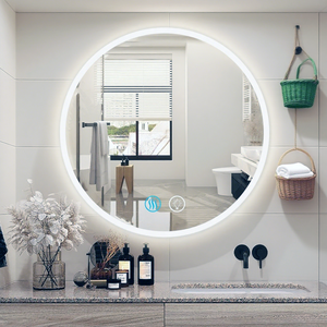 <span class=keywords><strong>Espejo</strong></span> de baño LED <span class=keywords><strong>Espejo</strong></span> de tocador <span class=keywords><strong>redondo</strong></span> con luces Regulable Cambio de 3 colores <span class=keywords><strong>Retroiluminado</strong></span> Frontal Antiniebla Ducha de baño <span class=keywords><strong>Espejo</strong></span> inteligente - Product Image 1