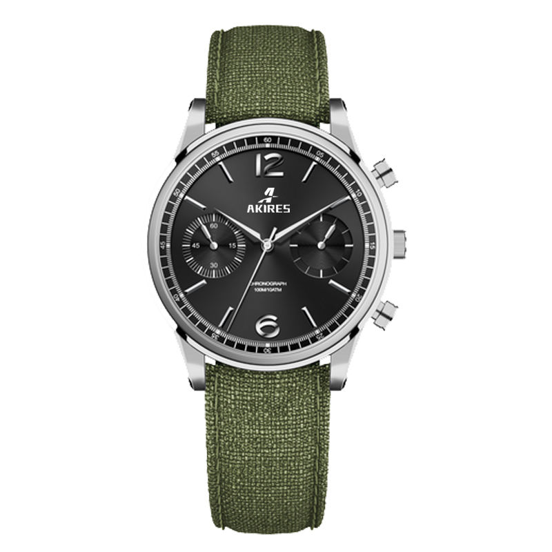 ตัวเรือนสีเงิน หน้าปัดสีดำ