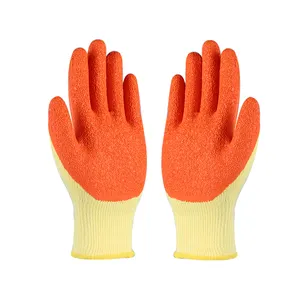 Working Latex Coated Glove and Cotton or Polyester Shell Material Work Gloves