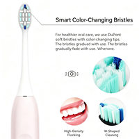 Brosse à dents électrique sonique automatique portable pour adultes, étanche, pour la maison et les voyages, avec 8 têtes de brosse