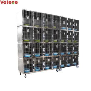 Kafesleri paslanmaz çelik kafes toptan veteriner kafes köpek tekerlekler evcil hayvan taşıyıcıları - Product Image 1