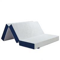 Matelas en mousse à mémoire de forme moderne de haute qualité, pliable en trois parties, personnalisé pour chambre à coucher, camping-car, voiture, voyage, école, hôpital, tissu lavable doux pour la peau